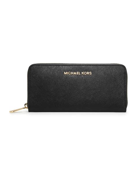 michael kors essential zip wallet black saffiano|michael kors continental wallet outlet.